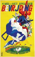 Piet Worm, Het spel der Bevrijding Olympisch Stadion Amsterdam, poster