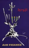 Georges Mathieu, Air France Israël, 1967, poster