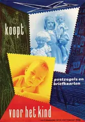 Wim Brusse, koopt postzegels voor het kind, 1947, poster