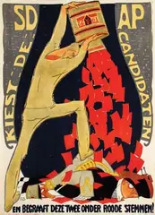 Tjerk Bottema, S.D.A.P. Kies de canditaten, 1922, poster