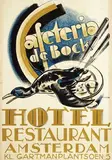 Samuel (ps. Mommie) Schwarz, Cafetaria de Bock Hotel Restaurant Amsterdam, poster