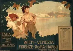 Mario Borgoni, Italia Luxuszug Wien-Venezia Firenze-Roma-Napoli, poster