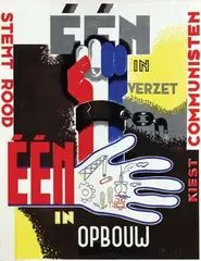 Janke, Stemt Rood, Kiest Communisten, 1946, poster