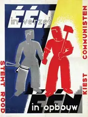 Janke, Stemt Rood, Kiest Communisten, 1946, poster
