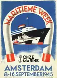 Jan  Verhoeven, Maritieme Week Onze Marine Amsterdam, 1945, poster