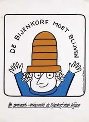 (ps. Robert Wout) Opland, De Bijenkorf moet blijven, 1982, poster