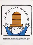 (ps. Robert Wout) Opland, De Bijenkorf moet blijven, 1982, poster