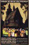 Stefan J. Norblin, Poland-Upper Silesia old wooden church, 1925, poster