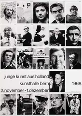 Adolf Flückiger, junge kunst aus holland kunsthalle bern, 1968, poster