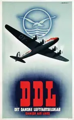 Bjórvig, Danish Air lines, 1937, poster