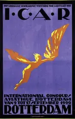Job Denijs, I.C.A.R. Internationaal Concours Aviatique Rotterdam, 1922, poster
