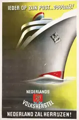 Frans Waslander, Nederlands Volksherstel Ieder op zijn post.. Vooruit!, poster