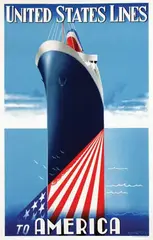 E. Borlos, United States Lines to America, 1947, poster