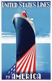 E. Borlos, United States Lines to America, 1947, poster