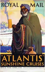 Percy Padden, Royal Mail "Atlantis" Sunshine Cruises, poster