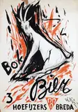 Jan Th. Giessen, 3 Hoefijzers Bok Bier, 1955, poster