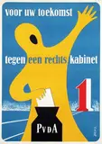 S. Bach, PvdA tegen een rechts kabinet, 1959, poster