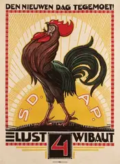 Albert P. jr. Hahn, S.D.A.P. Lijst 4 Wibaut, 1921, poster