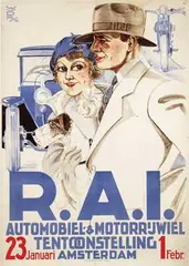Piet van der Poll, R.A.I. Automobiel- & Motorrijwiel Tentoonstelling Amsterdam, 1930, poster