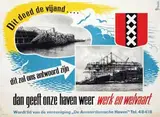 Willem A. de Wijn, geeft onze haven weer werk en welvaart Amsterdam, 1945, poster