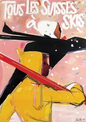 Hans A. Falk, Tous les Suisses à Skis, 1943, poster