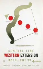 Hans Schleger, Central Line Western Extension, 1946, poster