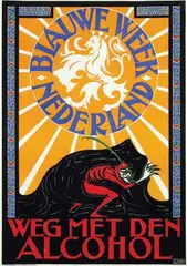 J.J.d.W., Blauwe week Nederland Weg met den Alcohol, poster