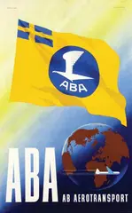 Olle Svensson, ABA ab aerotransport, 1947, poster