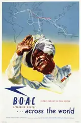 Harold P. Forster, BOAC Speedbird Routes, 1946, poster