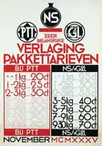 Nicolaas P. de Koo, NS PTT vG&L Verlaging Pakkettarieven, 1935, poster