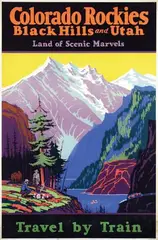 H.M. Veenstra, Colorado Rockies Travel by Train, poster