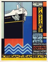 Rotterdam-Zuidamerikalijn Van Nievelt Goudriaan & Co. Stoomvaart Maatschappij by Willem H. Gispen, 1926, poster, sold May 2010