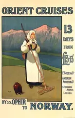 John Hassall, Orient Cruises to Norway, poster