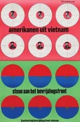 Jan Wolkers, amerikanen uit vietnam steun aan het bevrijdingsfront, poster