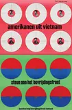 Jan Wolkers, amerikanen uit vietnam steun aan het bevrijdingsfront, poster