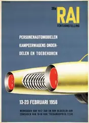 RAI Tentoonstelling Personenautomobielen by Chr. Brouwers, 1958, poster, sold May 2010