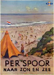 Evert J. Ligtelijn, NS Per Spoor naar zon en zee, poster