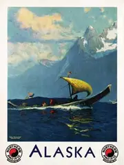 Nothern Pacific Yellowstone Park Line Alaska by Sydney Laurence, 1931, poster, sold May 2010