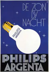 Walter, Philips Argenta De zon bij nacht, 1928, poster