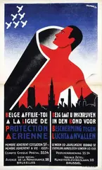 Mones, Bescherming tegen Luchtaanvallen, 1934, poster