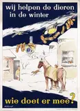 Willem Kolvoort, wij helpen de dieren in de winter, poster