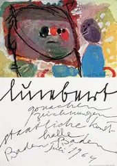 lucebert gouachen by (ps. L.J. Swaanswijk) Lucebert, 1964, poster, sold Dec 2009