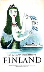 Albert Abbe, Go by sea via Stockholm to Finland, 1965, poster