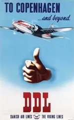 Mogens Bryder, DDL to Copenhagen, 1947, poster