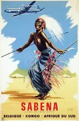 Commercial Publicité, Sabena Belgique-Congo-Afrique du Süd, poster