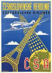Am. Boh. Kraus, Czechoslovak Airlines, CSA, poster