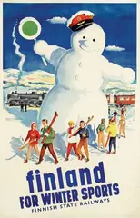 finland For Winter Sports by O.K. Oksanen, poster, sold Dec 2009