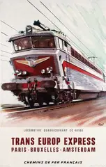 Trans Europ Express by Albert V.E. Brenet, 1965, poster, sold Dec 2009