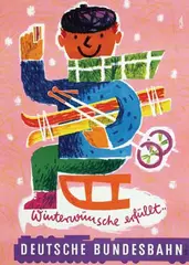 Fritz Muller, DB Winterwünsche erfüllt.., 1954, poster