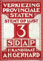 Albert P. jr. Hahn, Verkiezing Provinciale Staten SDAP, poster